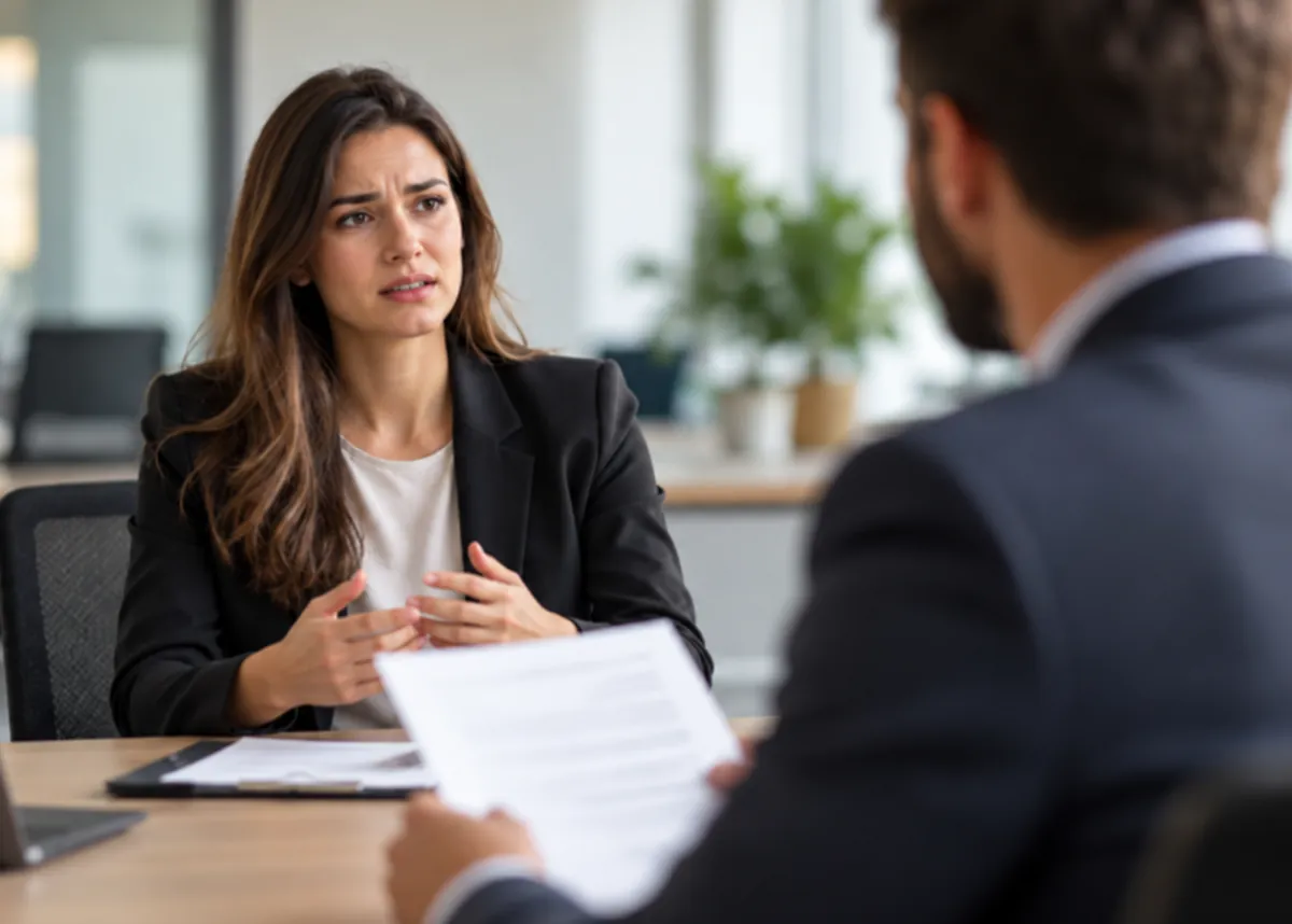 Profissional se preparando para uma entrevista de emprego